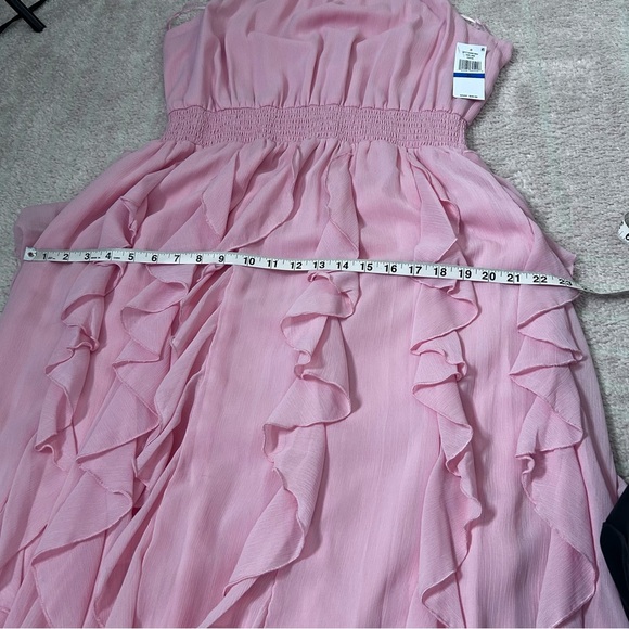 NWT 1State Bubblegum Pink Halter Maxi Dress Ruffles Valentines Day Easter XL - Picture 8 of 9